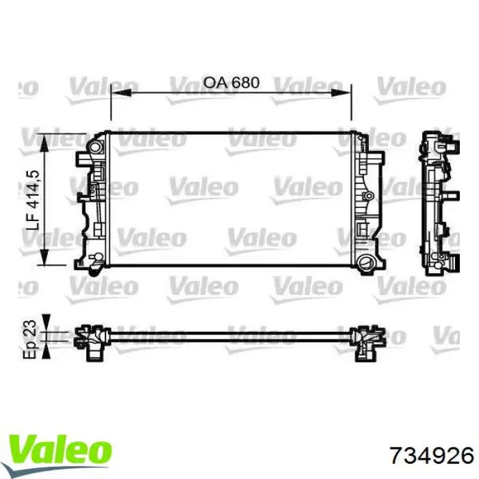 Água radiador VALEO 734926 precio, desde 112,60 EUR