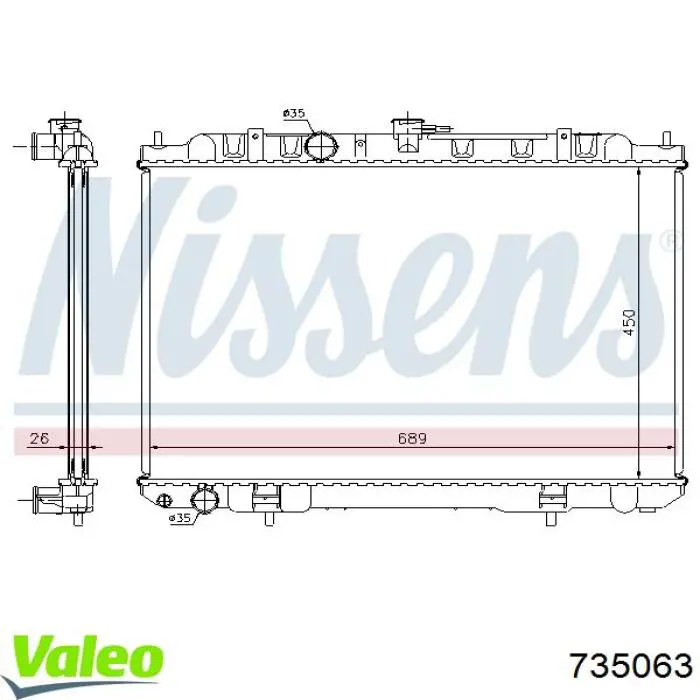 735063 VALEO radiador refrigeración del motor