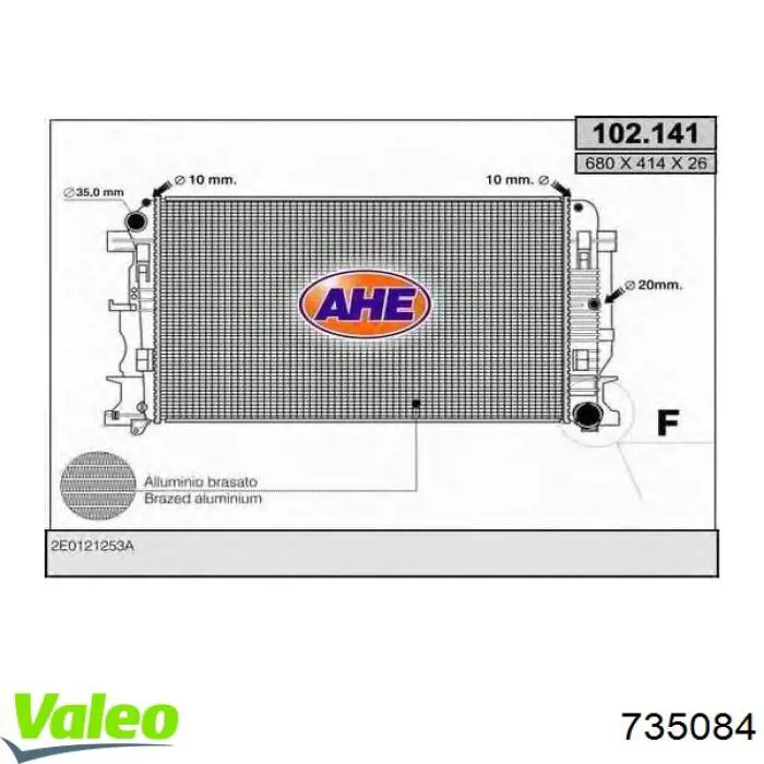 Radiador 735084 VALEO