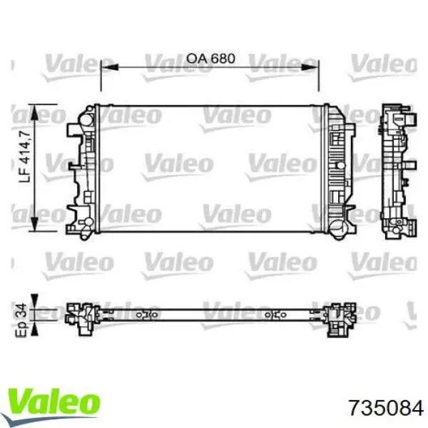 Água radiador VALEO 735084 precio, desde 93,74 EUR