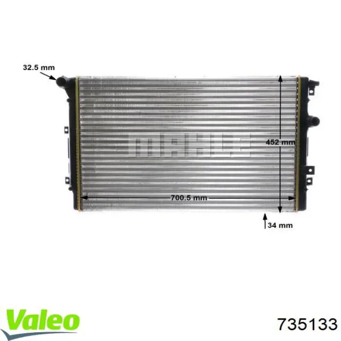 735133 VALEO radiador