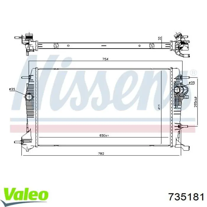 Radiador 735181 VALEO