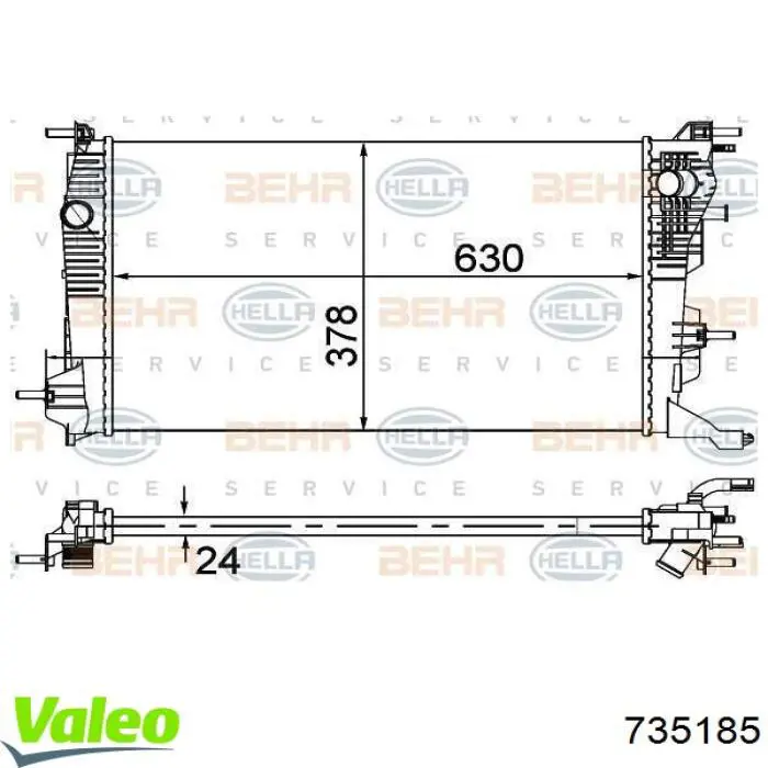 735185 VALEO radiador refrigeración del motor