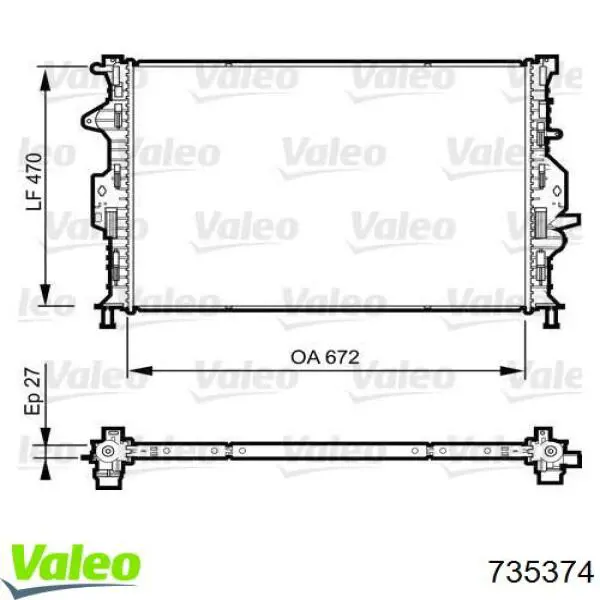 735374 VALEO radiador