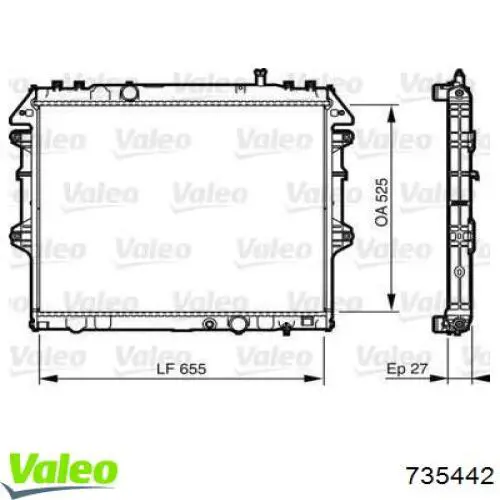 Radiador 735442 VALEO