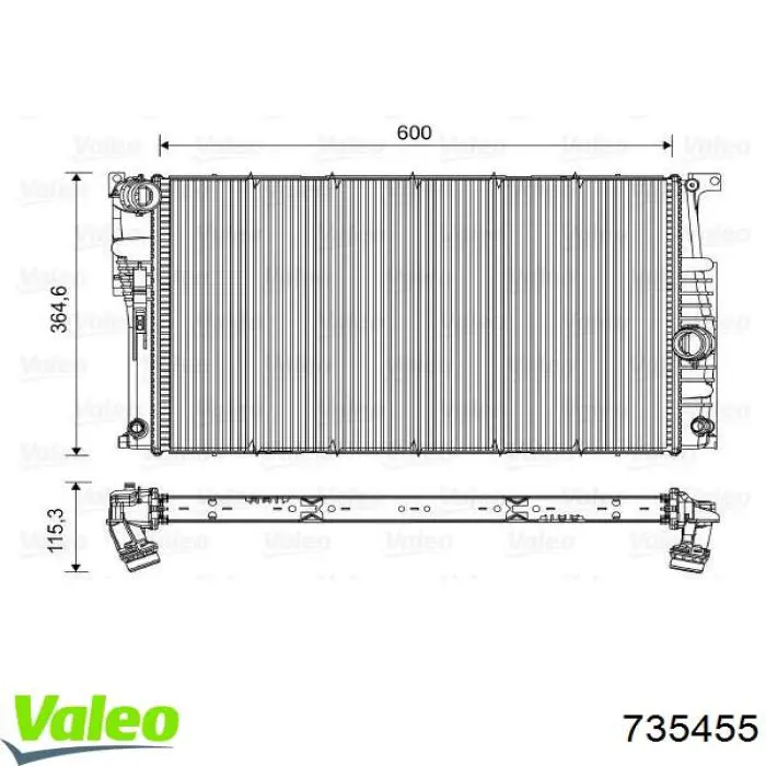 735455 VALEO radiador refrigeración del motor