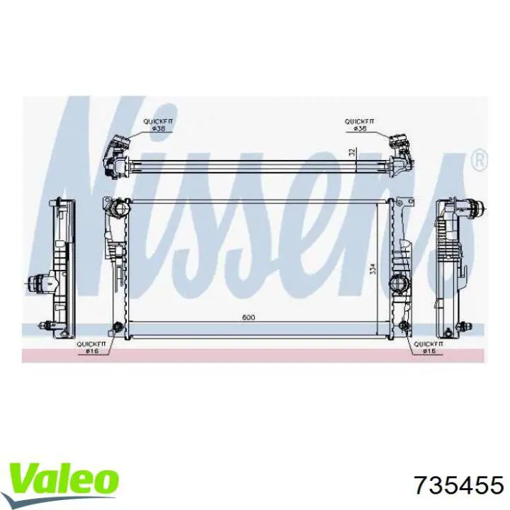 Água radiador VALEO 735455 precio, desde 130,76 EUR