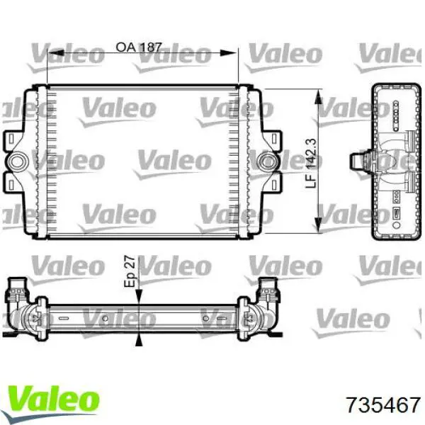 Comprar 735467 VALEO Radiador adicional de refrigeración del motor