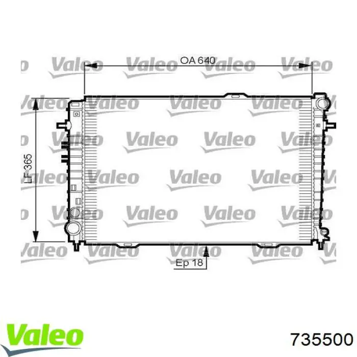 735500 VALEO radiador refrigeración del motor