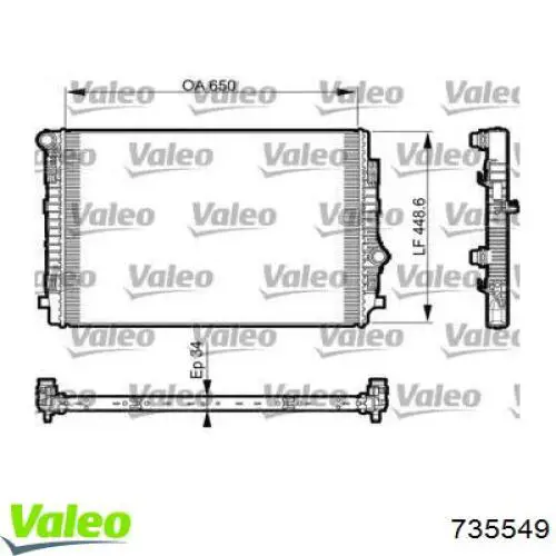 Água radiador VALEO 735549 precio, desde 138,49 EUR