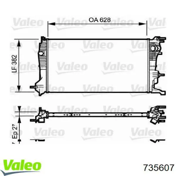 735607 VALEO radiador refrigeración del motor