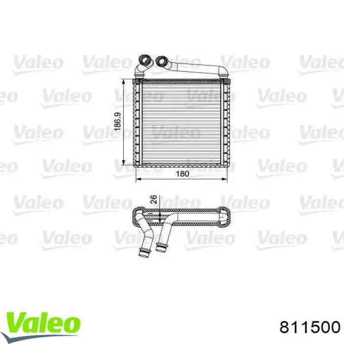 Radiador de calefacción VALEO 811500 precio, desde 51,07 EUR