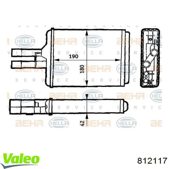 812117 VALEO radiador de calefacción