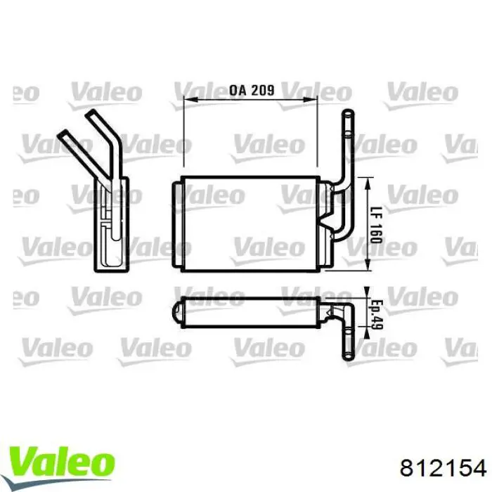 812154 VALEO radiador de calefacción