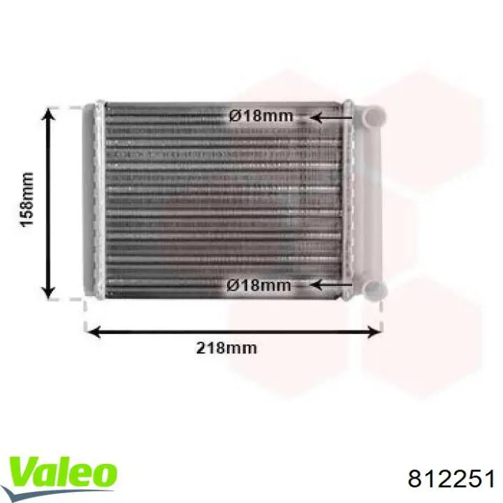 Radiador de calefacción trasero 812251 VALEO