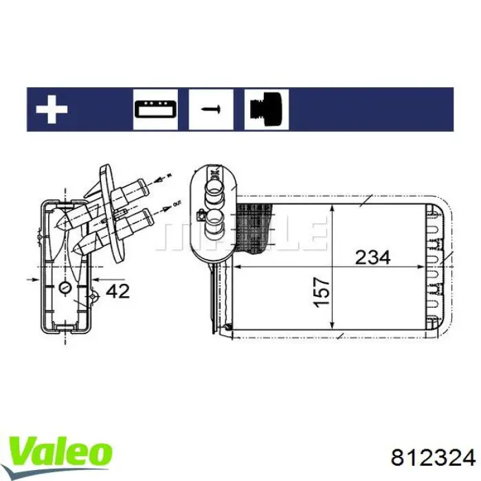 Radiador de calefacción VALEO 812324 precio, desde 35,75 EUR