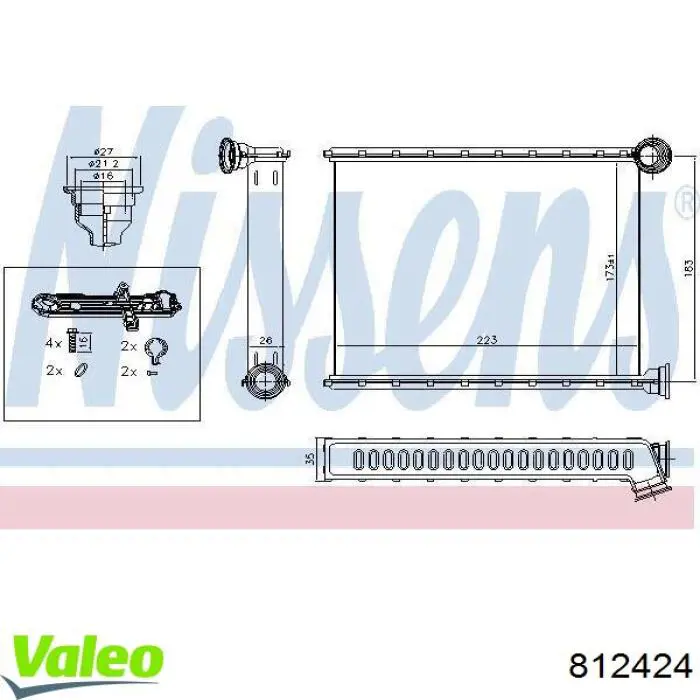 812424 VALEO radiador de calefacción