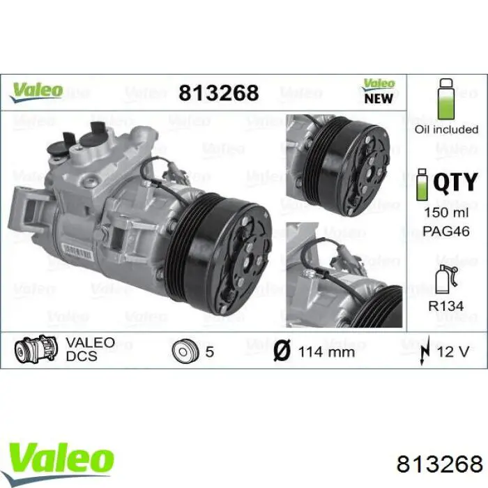 Compresor ac VALEO 813268 precio, desde 161,17 EUR