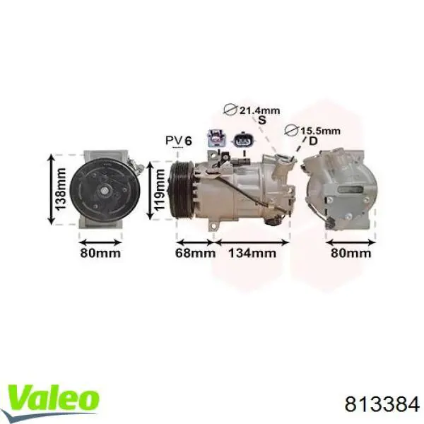 Compresor de aire acondicionado 926002019R Renault (RVI)