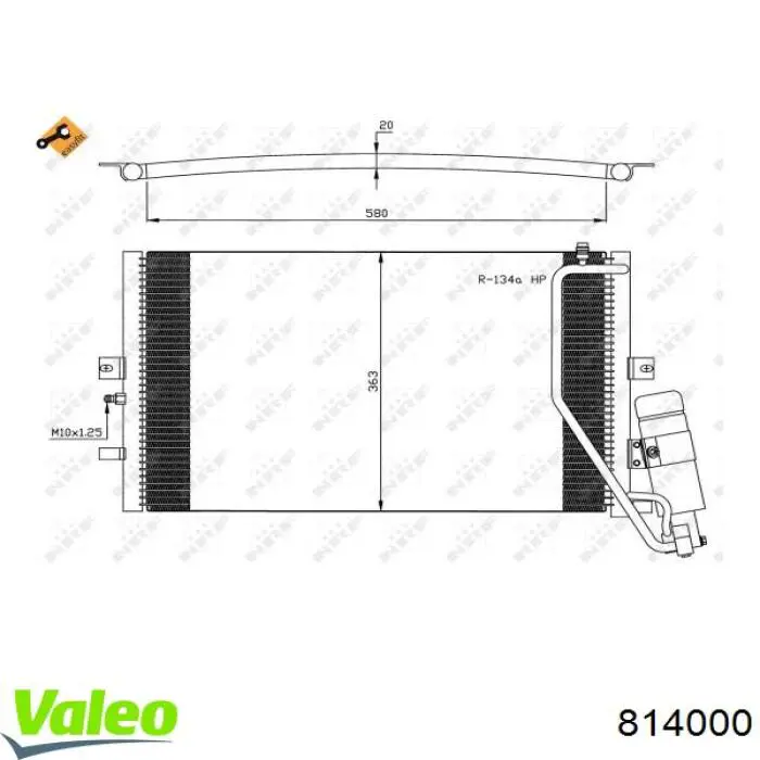 814000 VALEO condensador aire acondicionado