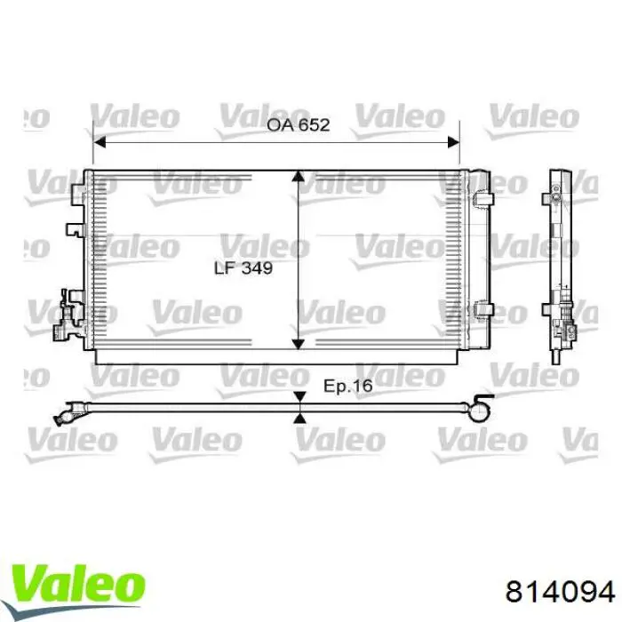 Condensador aire acondicionado 814094 VALEO