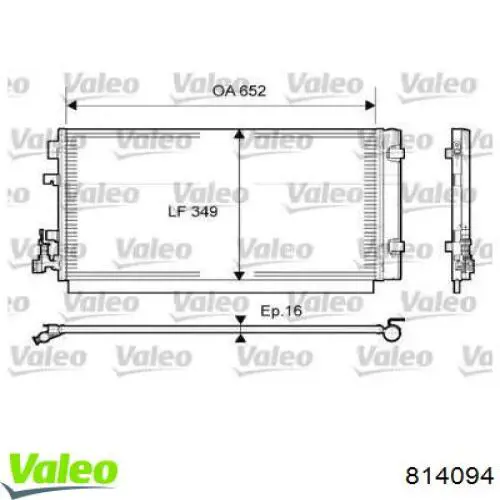 814094 VALEO Radiador de aire acondicionado