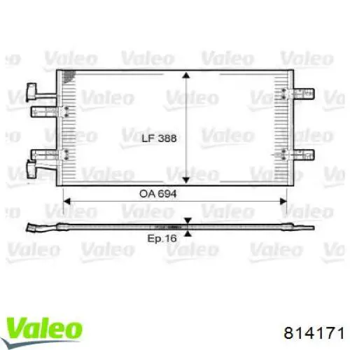 814171 VALEO Radiador de aire acondicionado