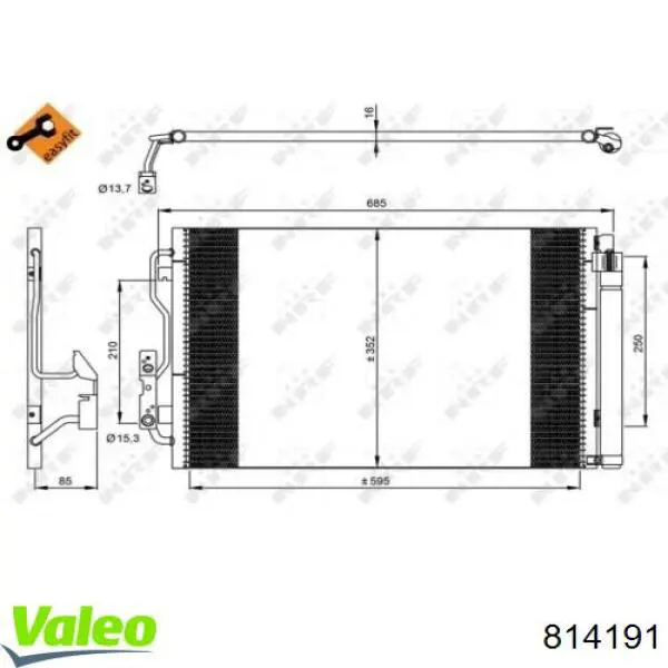 814191 VALEO condensador aire acondicionado