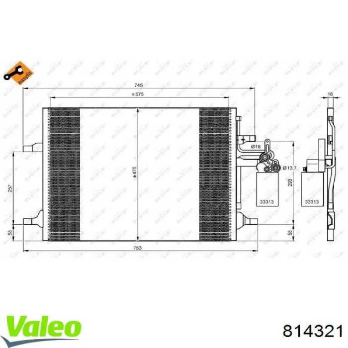 814321 VALEO condensador aire acondicionado