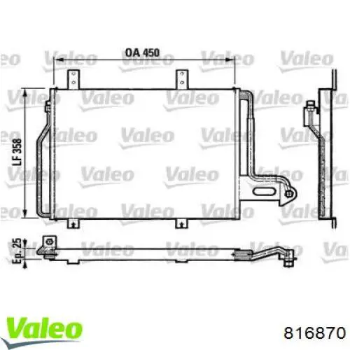 816870 VALEO Radiador de aire acondicionado