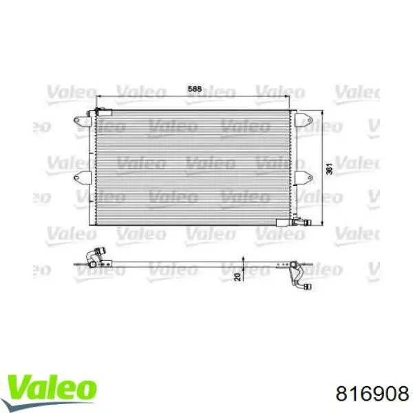 Condensador aire acondicionado 816908 VALEO