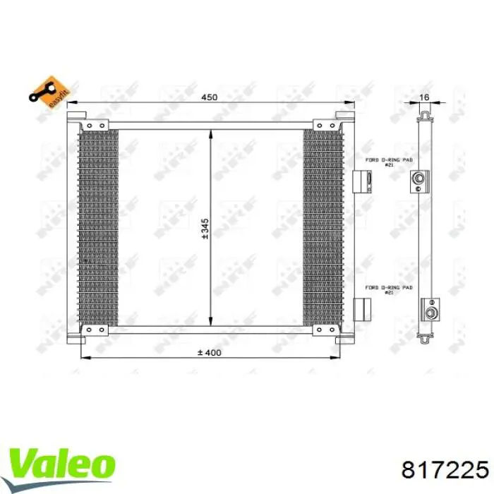 Condensador aire acondicionado 817225 VALEO