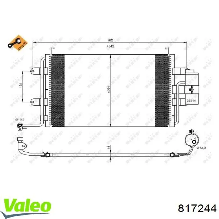 817244 VALEO condensador aire acondicionado