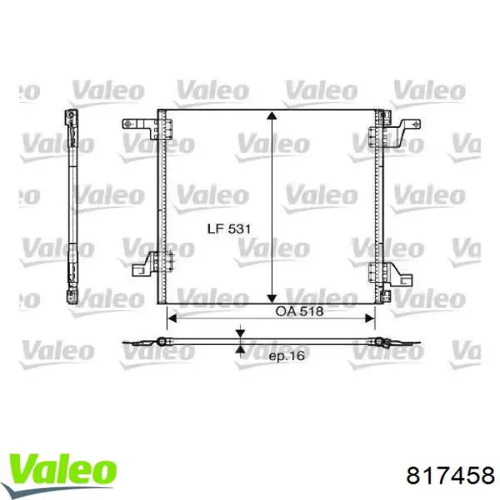 Aire acondicionado capacitor VALEO 817458 precio, desde 69,70 EUR