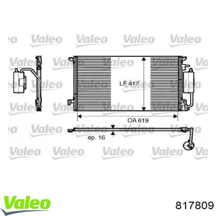 Aire acondicionado capacitor VALEO 817809 precio, desde 74,82 EUR