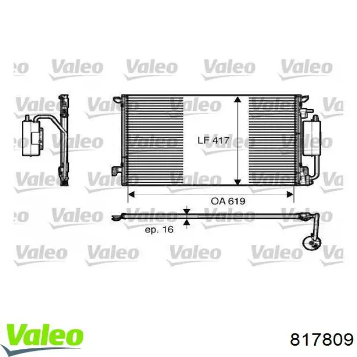 Condensador aire acondicionado 817809 VALEO