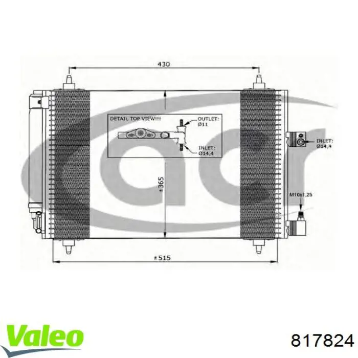 817824 VALEO condensador aire acondicionado