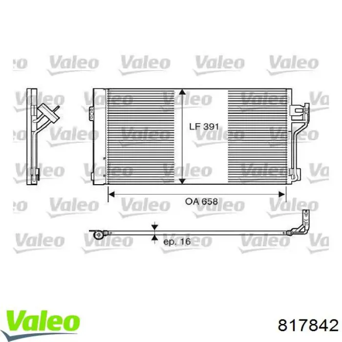 Aire acondicionado capacitor VALEO 817842 precio, desde 83,92 EUR