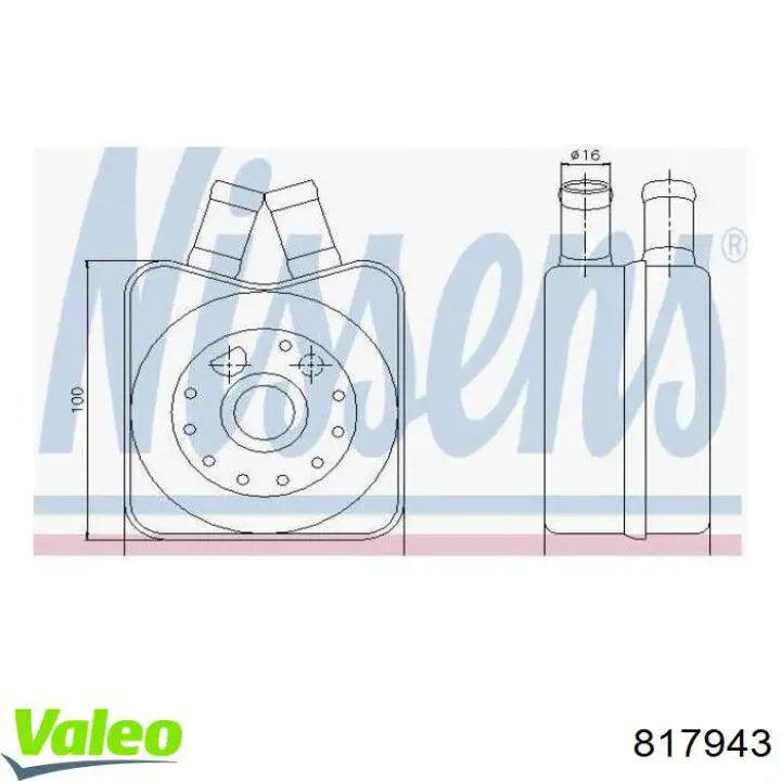 817943 VALEO radiador de aceite, bajo de filtro