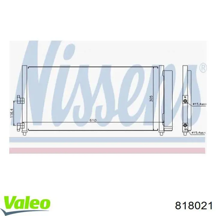Condensador aire acondicionado 818021 VALEO