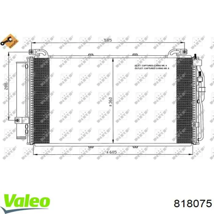 818075 VALEO condensador aire acondicionado