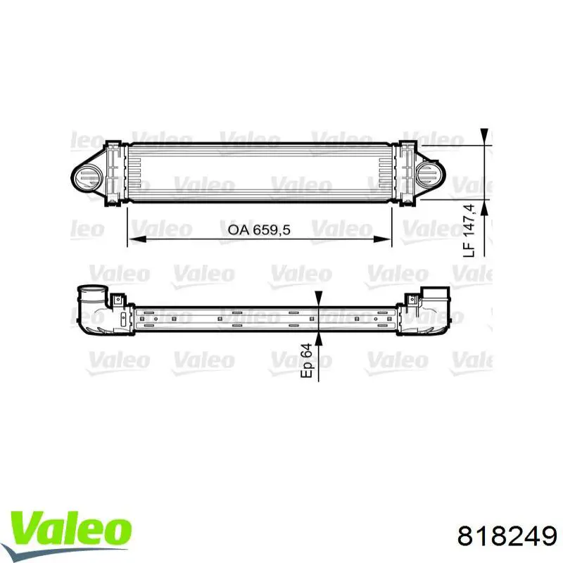 818249 VALEO radiador de aire de admisión