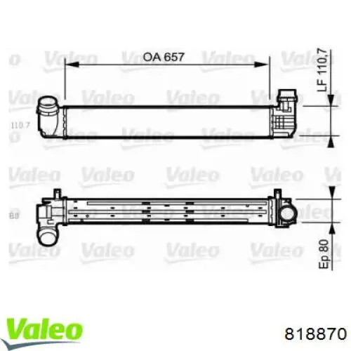Radiador de aire de admisión VALEO 818870 precio, desde 90,04 EUR