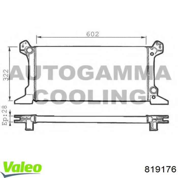 819176 VALEO radiador refrigeración del motor