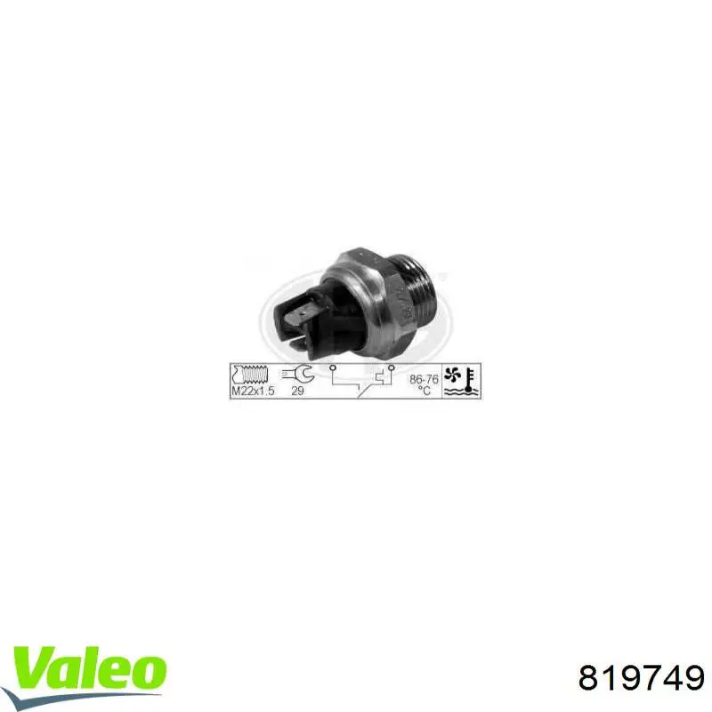 819749 VALEO sensor, temperatura del refrigerante (encendido el ventilador del radiador)