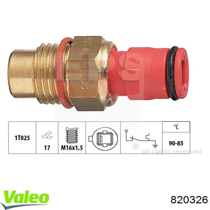 820326 VALEO sensor, temperatura del refrigerante (encendido el ventilador del radiador)