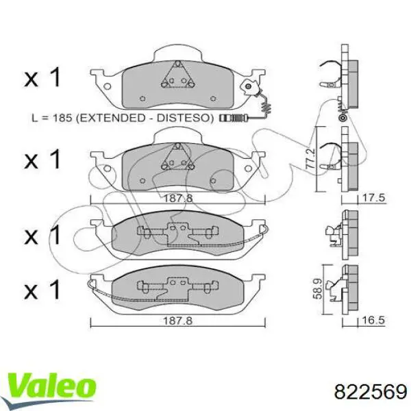 822569 VALEO Radiador de aire acondicionado