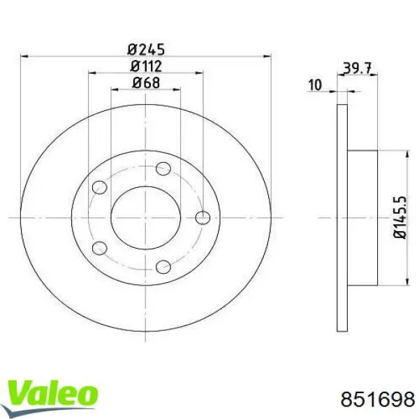 851698 VALEO mecanismo de elevalunas, puerta delantera izquierda