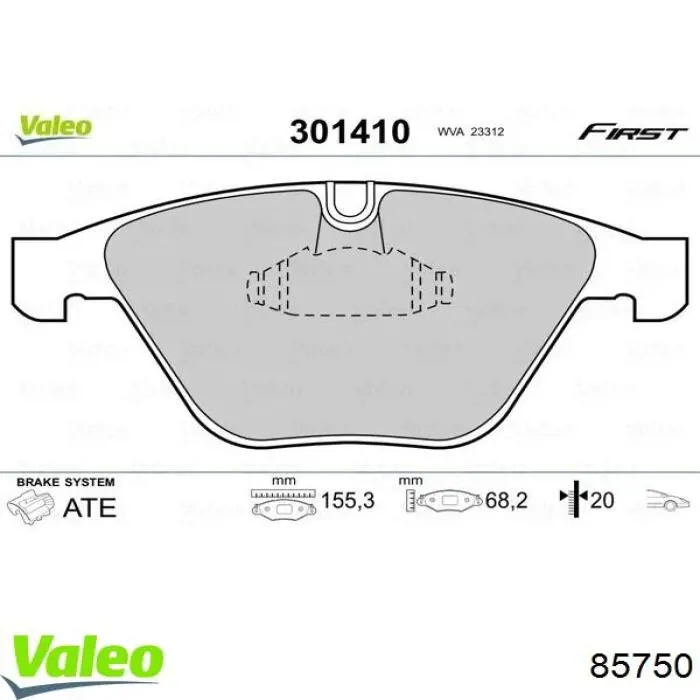 85750 VALEO faro antiniebla izquierdo