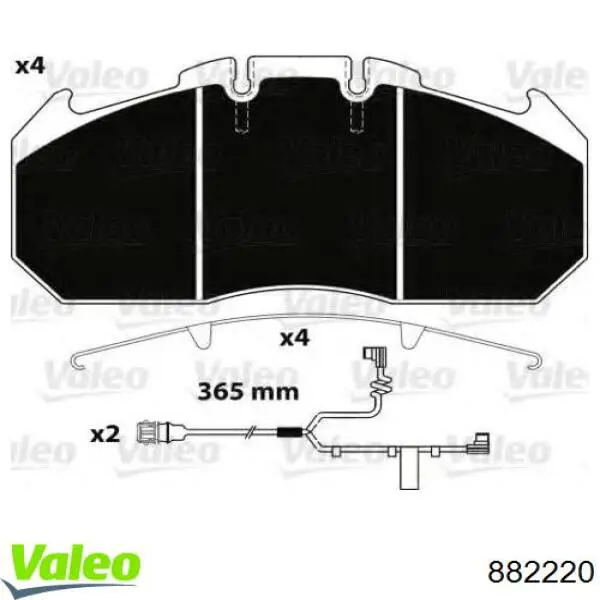 882220 VALEO Pastillas delanteras